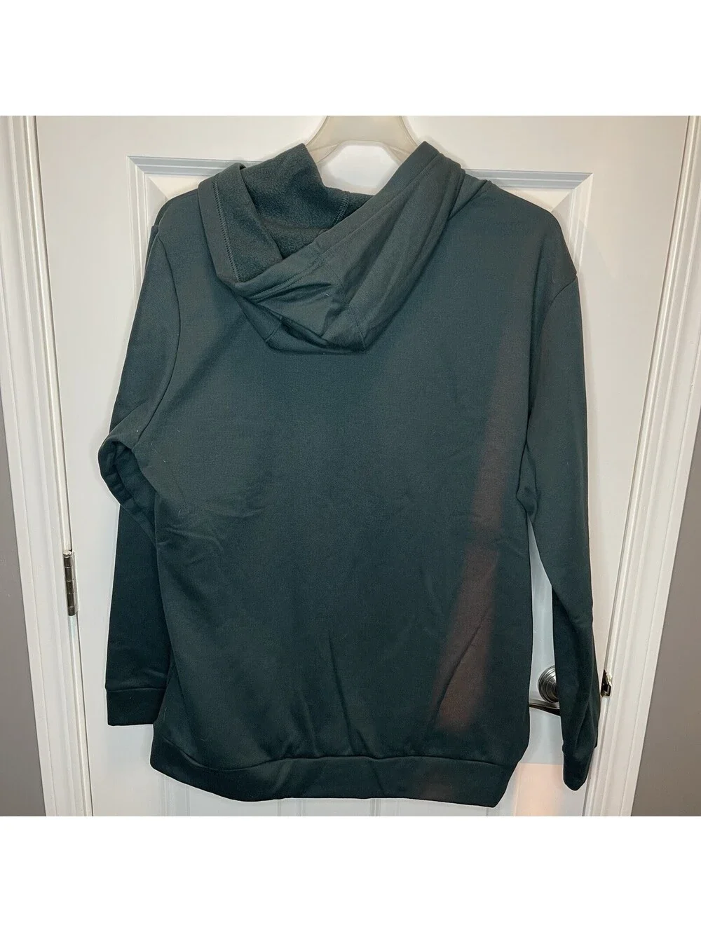 adidas Men’s XL Green Fleece Polyester Pullover Hoodie Chest Zip Pocket Logo
